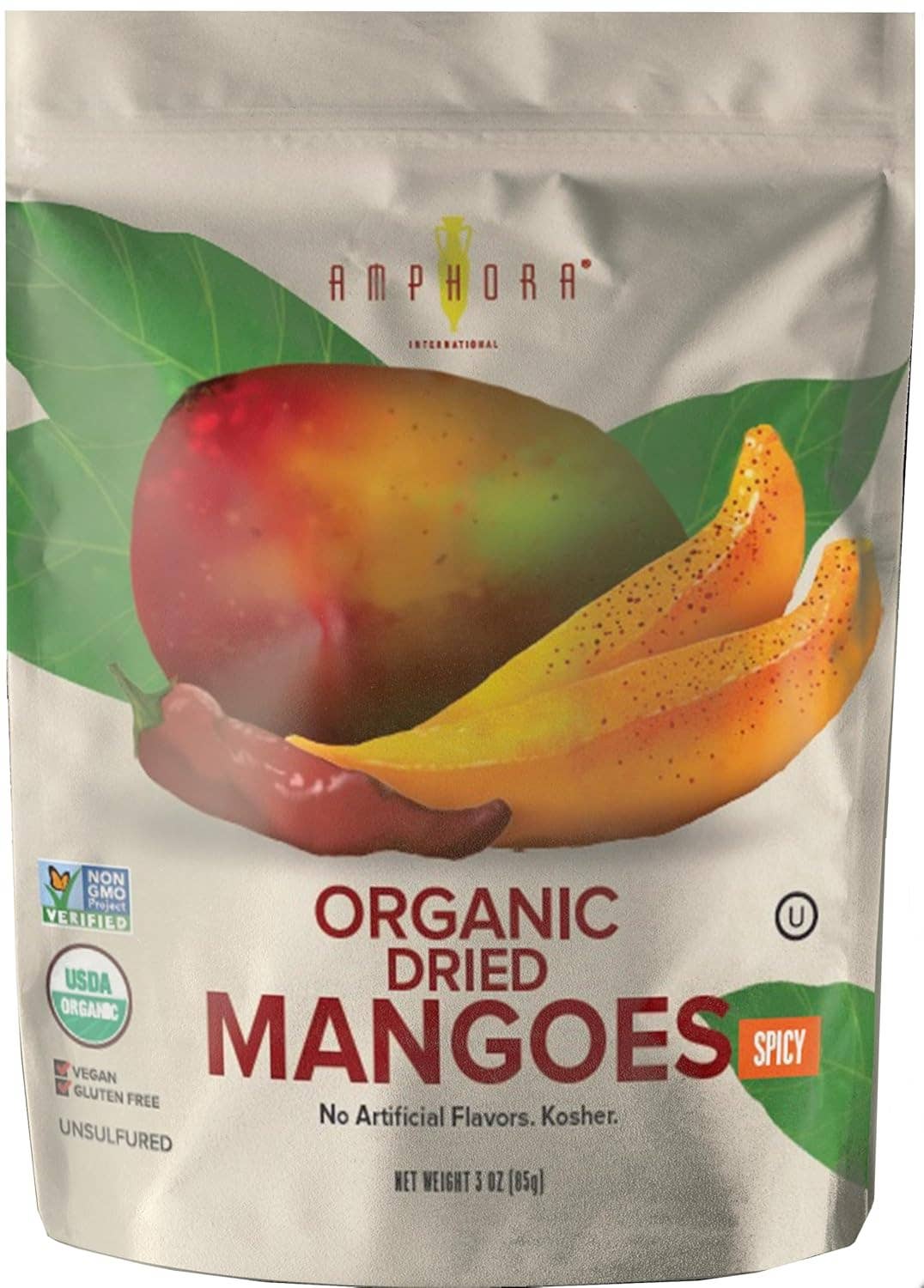 NuEats - Vente Fruits secs/déshydratés - Amphora, Fruits Séchés Bio, MANGUE ÉPICÉE, 6/3oz0
