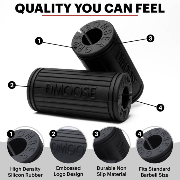 DMOOSE - Wholesale Fitness Equipment - DMoose Thick Bar Grips, Dumbbell Grips, for Bigger Biceps