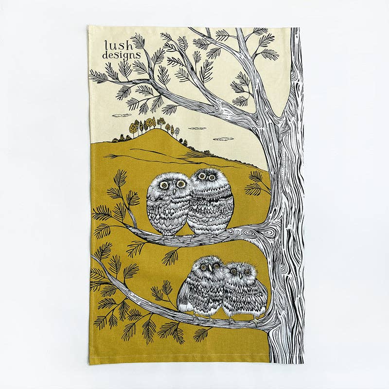 Lush Designs – wholesale Tea towel – Baby Owl Tea Towel1