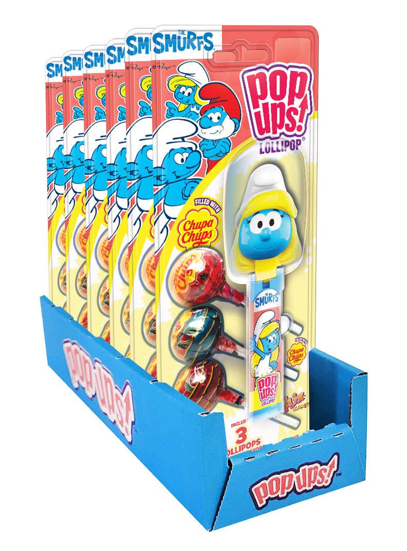 Grandpa Joe's Candy Shop - Wholesale Lollipop - Pop Ups! Smurfs, 1.26oz, 6ct Case