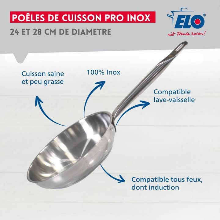 Zenker - Wholesale Pan - Set of 2 stainless steel pans, 24 cm and 28 cm, Elo Profi Therm