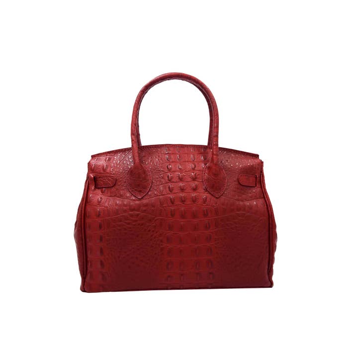 Canetti Roberto - Wholesale Top Handle Bag - Women's - MEDIUM CROCODILE-EMBOSSED LEATHER HANDBAG 0085