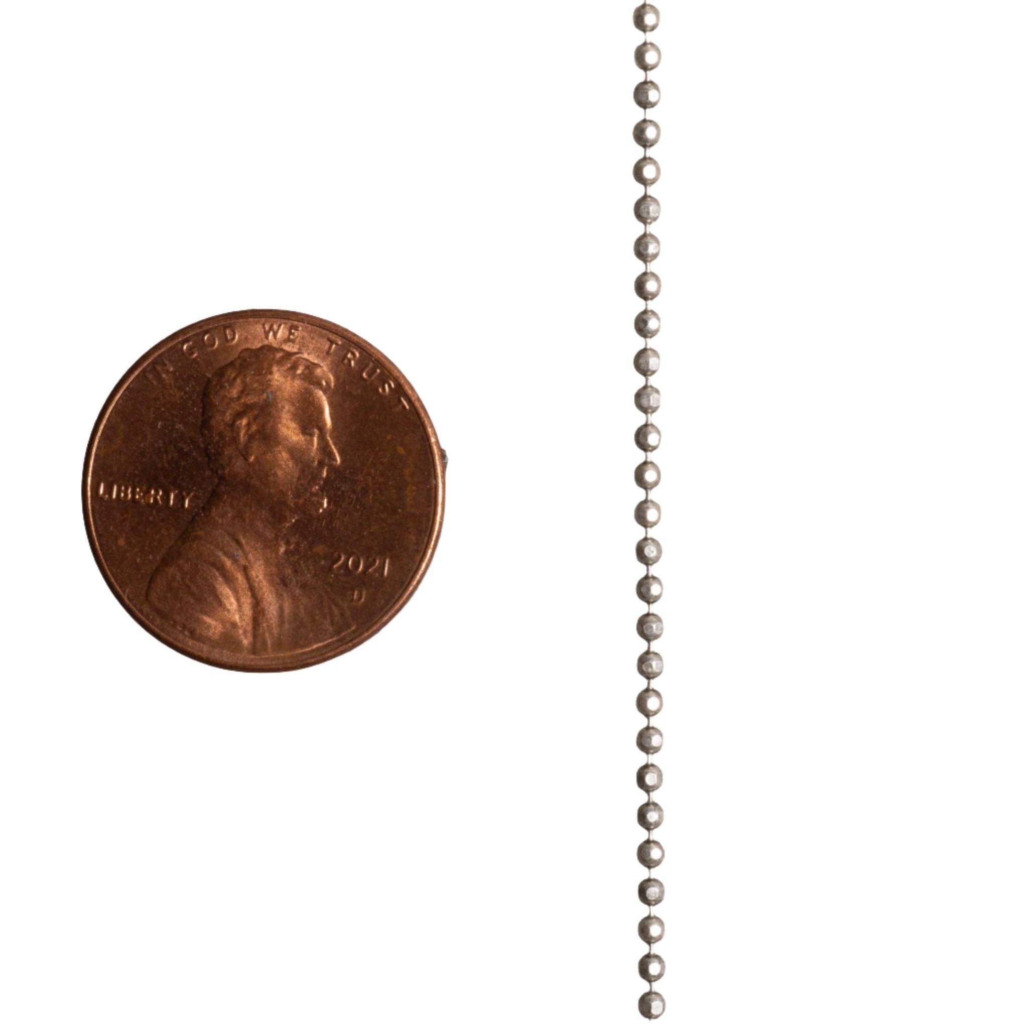 Continental Beads - Wholesale Beads - 1.5mm Diamond Cut Ball Chain Sold by The Foot - CH 8531