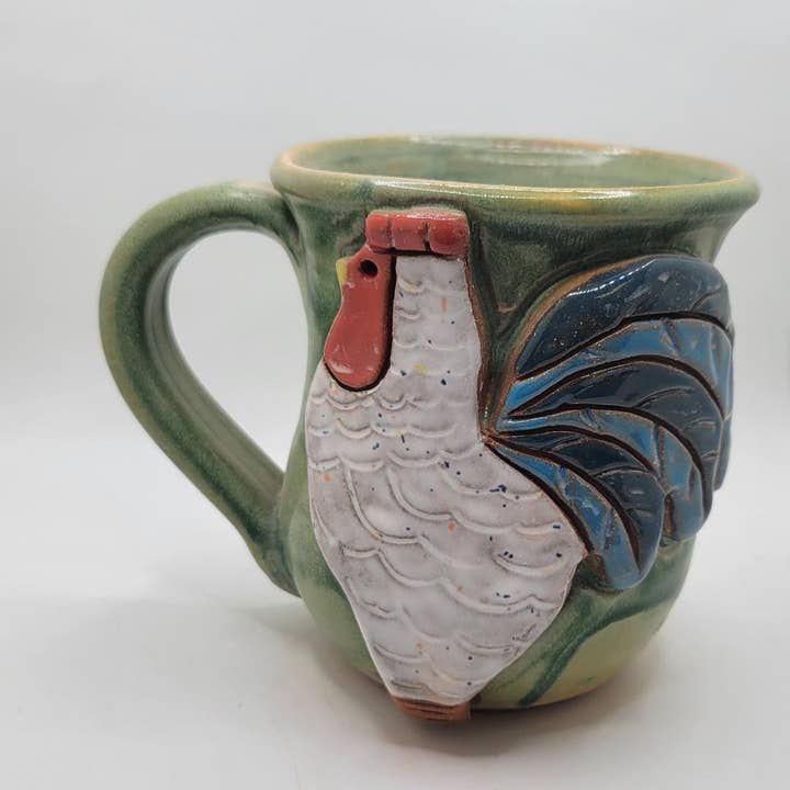 MudWorks Pottery - Wholesale Coffee mug - Rooster Mug0