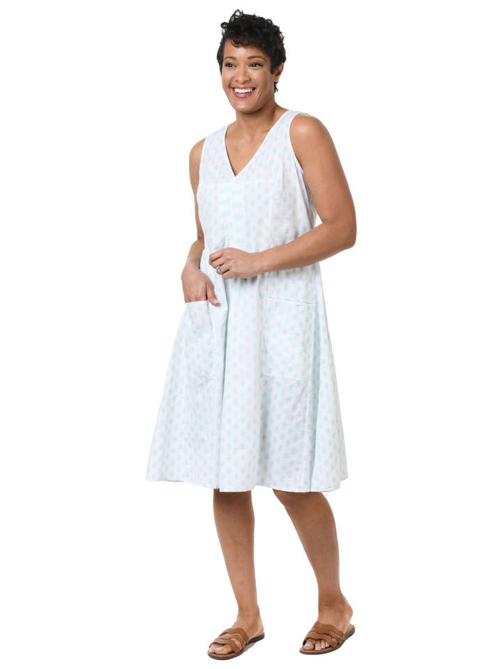 Tulip Clothing - Wholesale Dress - Women's - CV656 Poppie Dress in Aqua Leaf
