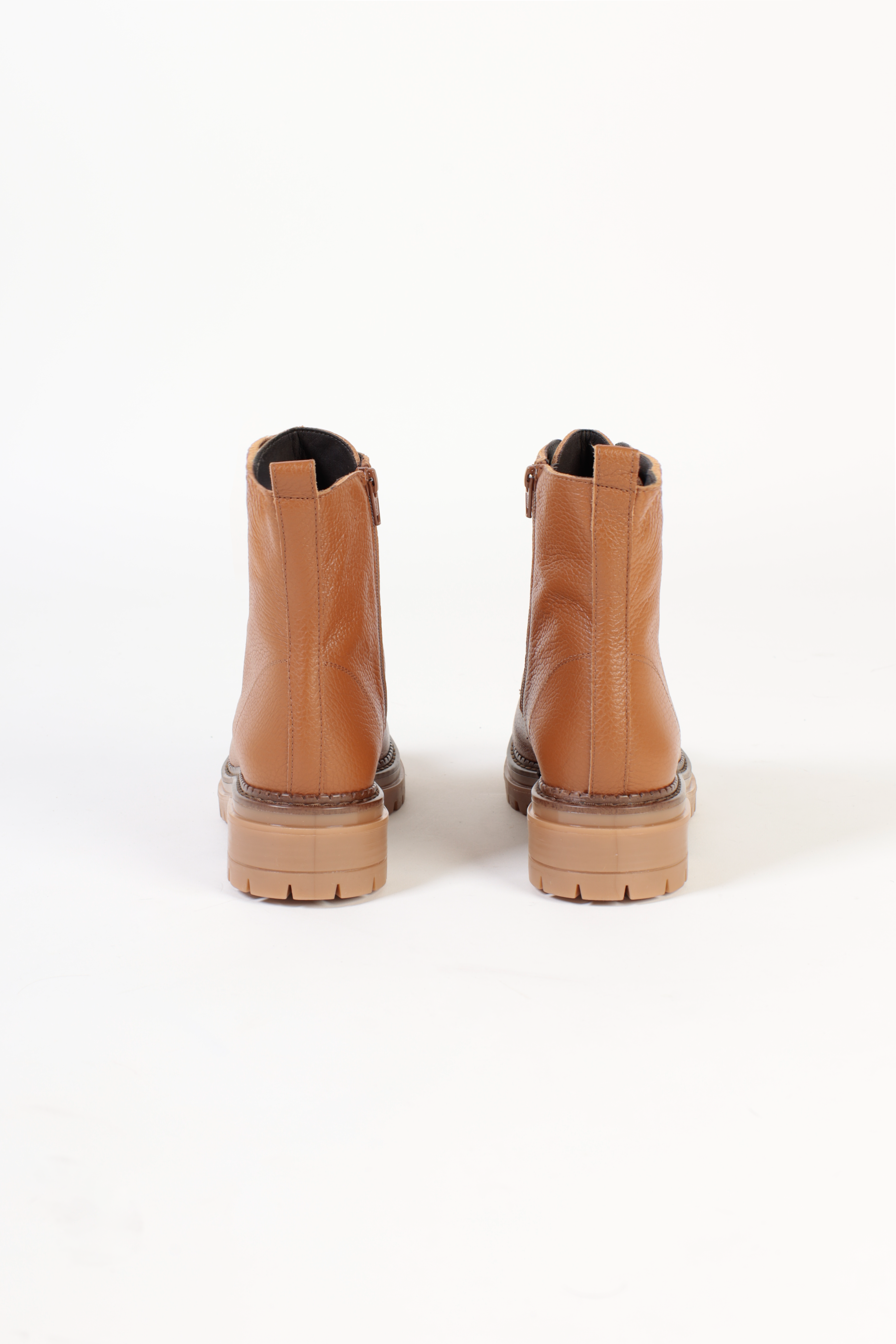 KMB Shoes - Wholesale Combat/Military Boots - Women's - ELLIE CUOIO - Lace-Up Flat Ankle Boots1