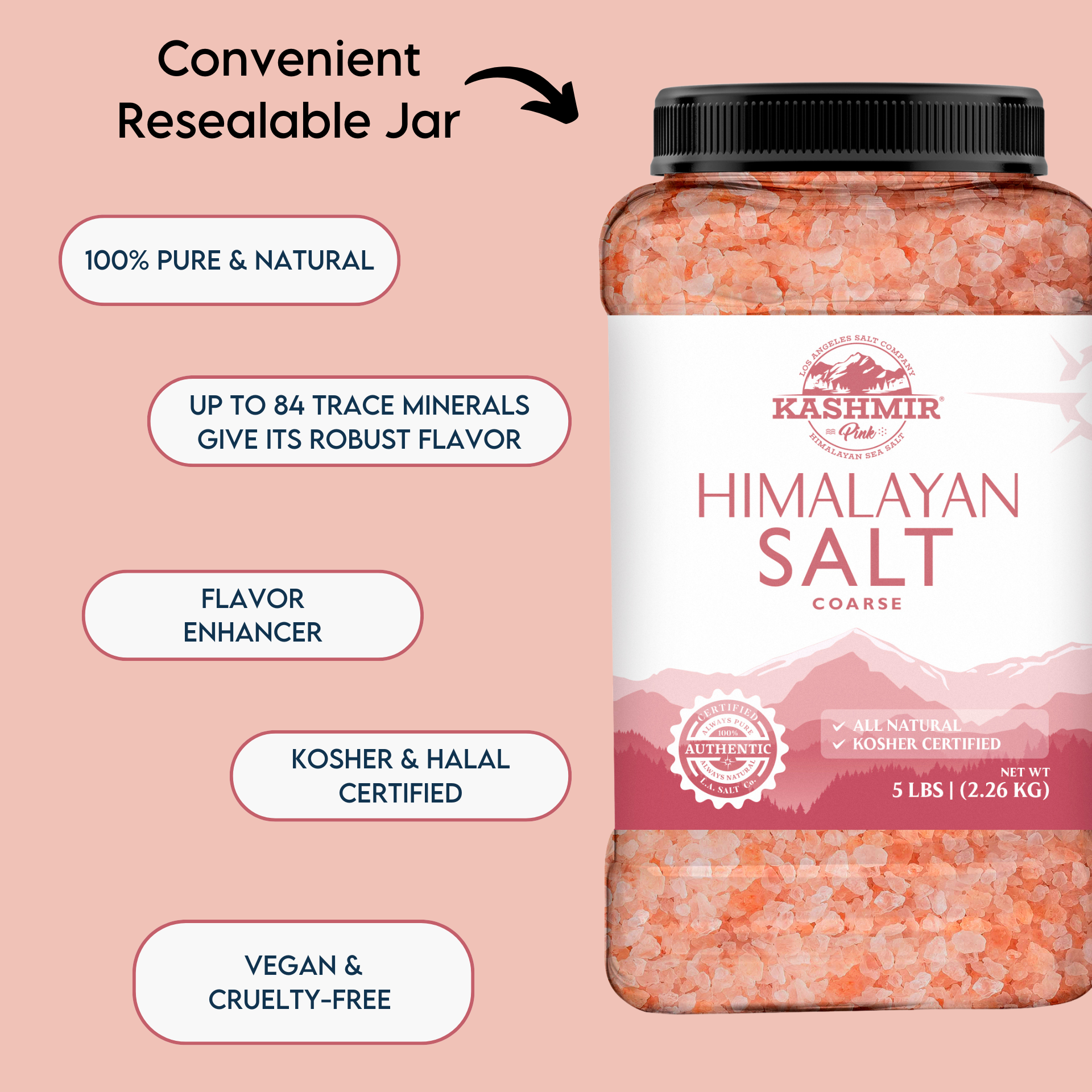 Los Angeles Salt Company - Wholesale Salt - Himalayan Salt - Coarse (5 lb)2