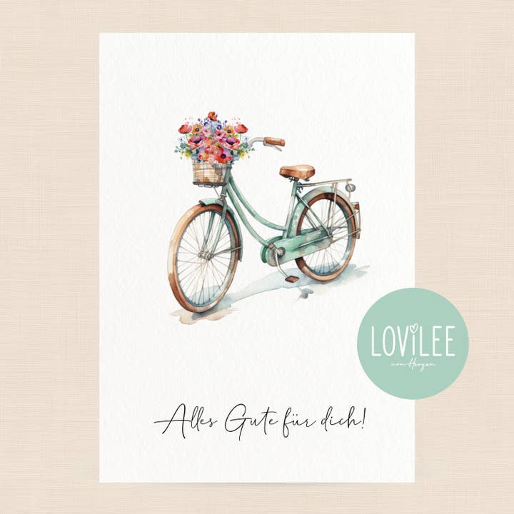 Vélo | Carte de félicitations Carte postale | No. GP-AC-06 pour la vente par LOViLEE