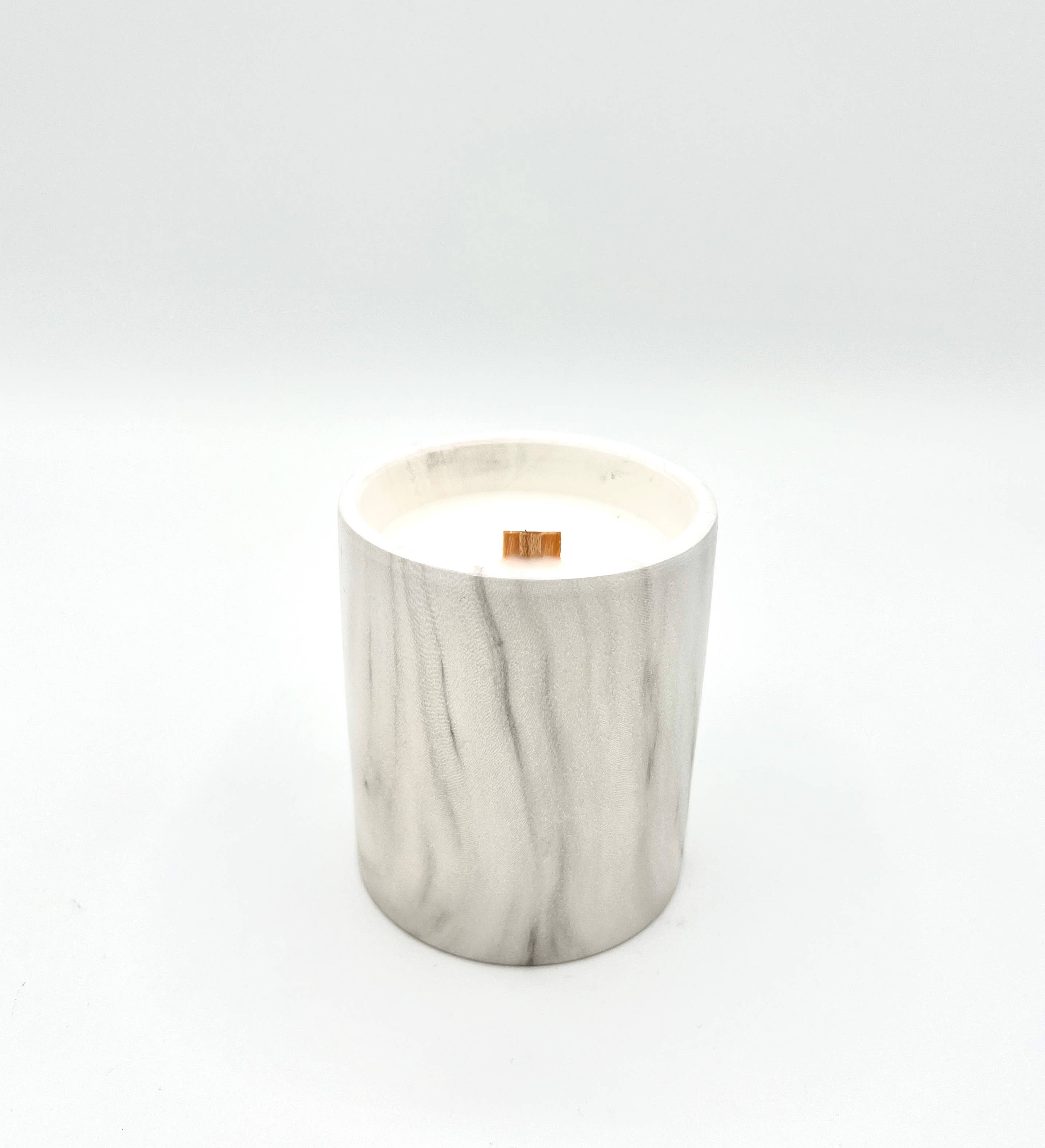 The Sacred Wild Candle Co - Wholesale Jar/Filled Candle - Biophilia: White Marble + Pure Fresh Air Scented Candle