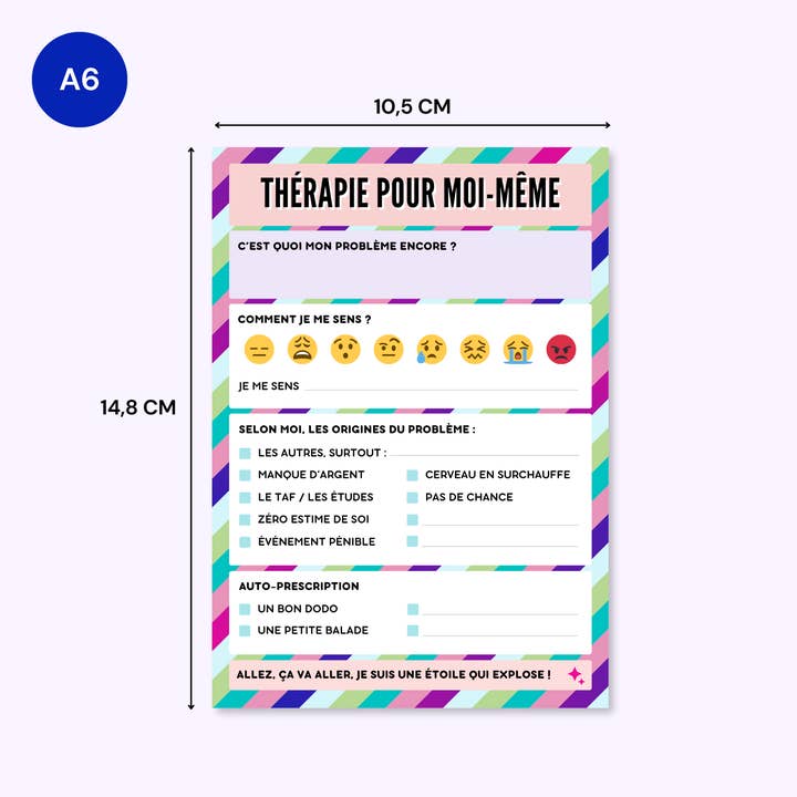 SUPERNOVA & CO - Vendita all'ingrosso Bloc notes - Idea Regalo Umorismo A6 – Terapia Per Me Stesso