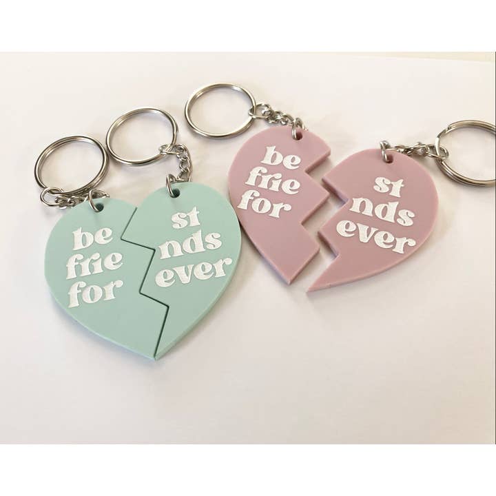Acrylic Bff Heart Keychain for wholesale by Cope and Co Custom Signs