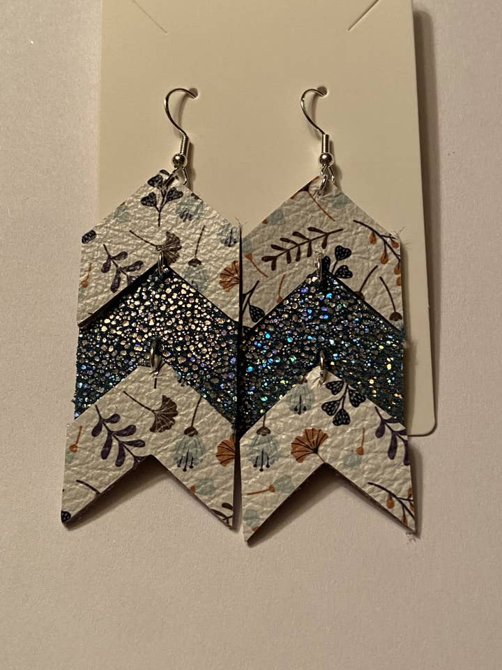 3 Tiered Chevron Earrings for wholesale by K Leather Designs