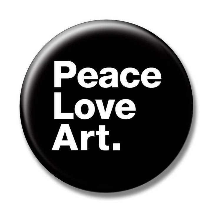 Peace Love Art 2.25" Button for wholesale by Popcorn Custom Products