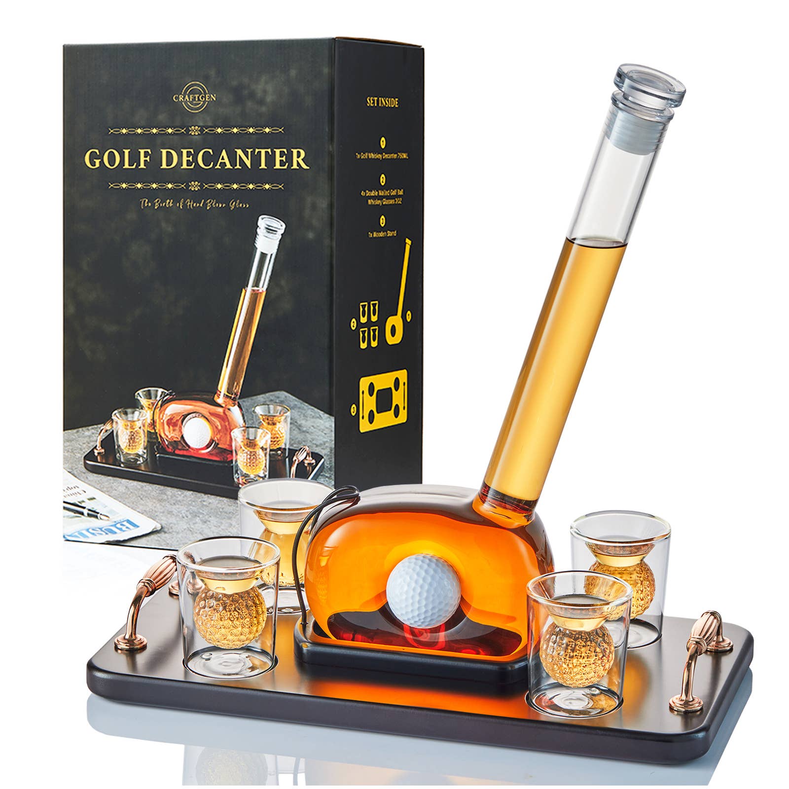 CRAFTGEN - Wholesale Decanter - Golf Whiskey Decanter Set - Golf Gifts for Men9