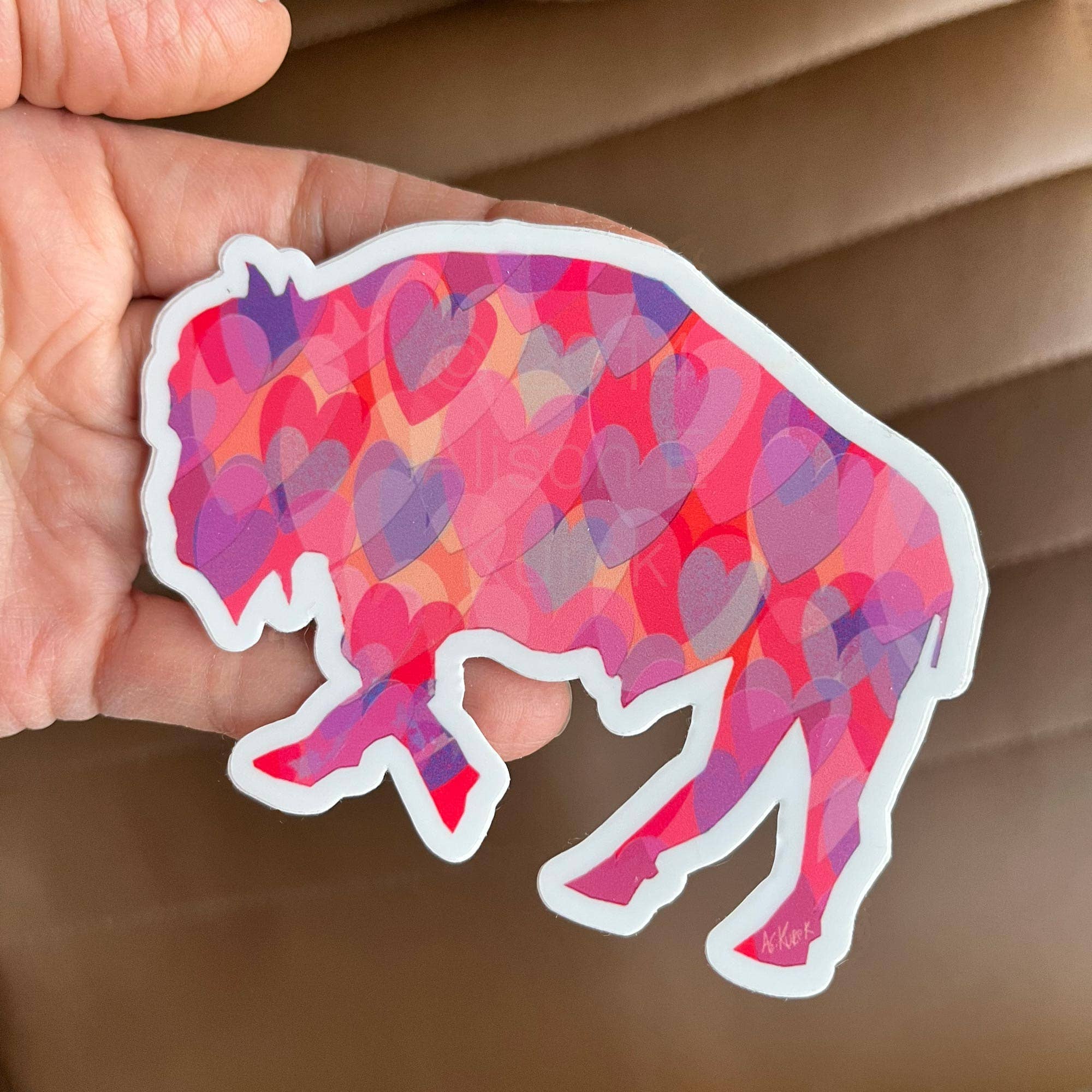 Alison E. Kurek - Wholesale Sticker - Heart Buffalo Bison Die Cut Waterproof Vinyl Sticker2