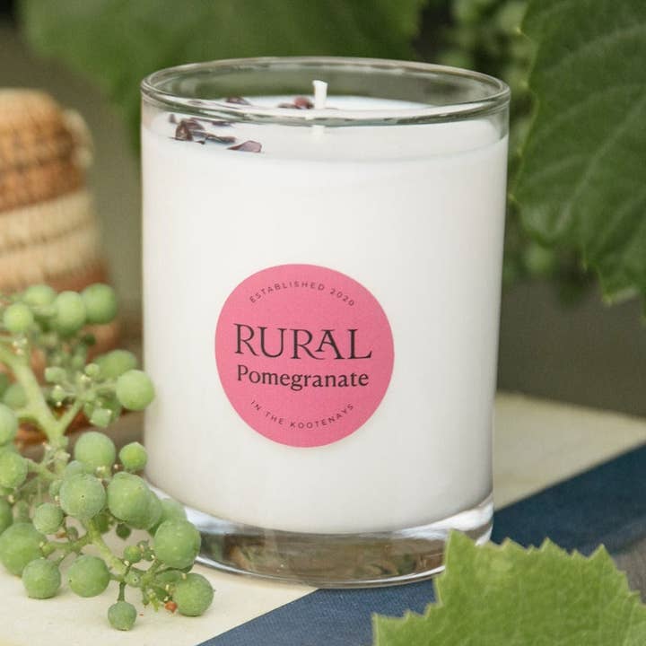 Pomegranate Classic Glass Candle for wholesale by Rural Candles