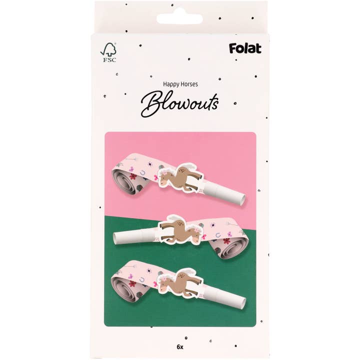 Folat BV - Wholesale Decal - Party Decorations - Blowouts - Happy Horse - 6 pieces3