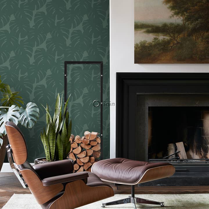 The Design Department b.v. - Wholesale Wallpaper - Wallpaper Leaves With Woven Structure6