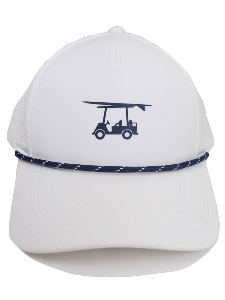 Chapeau Performance Rope - Blanc pour la vente par Bald Head Blues