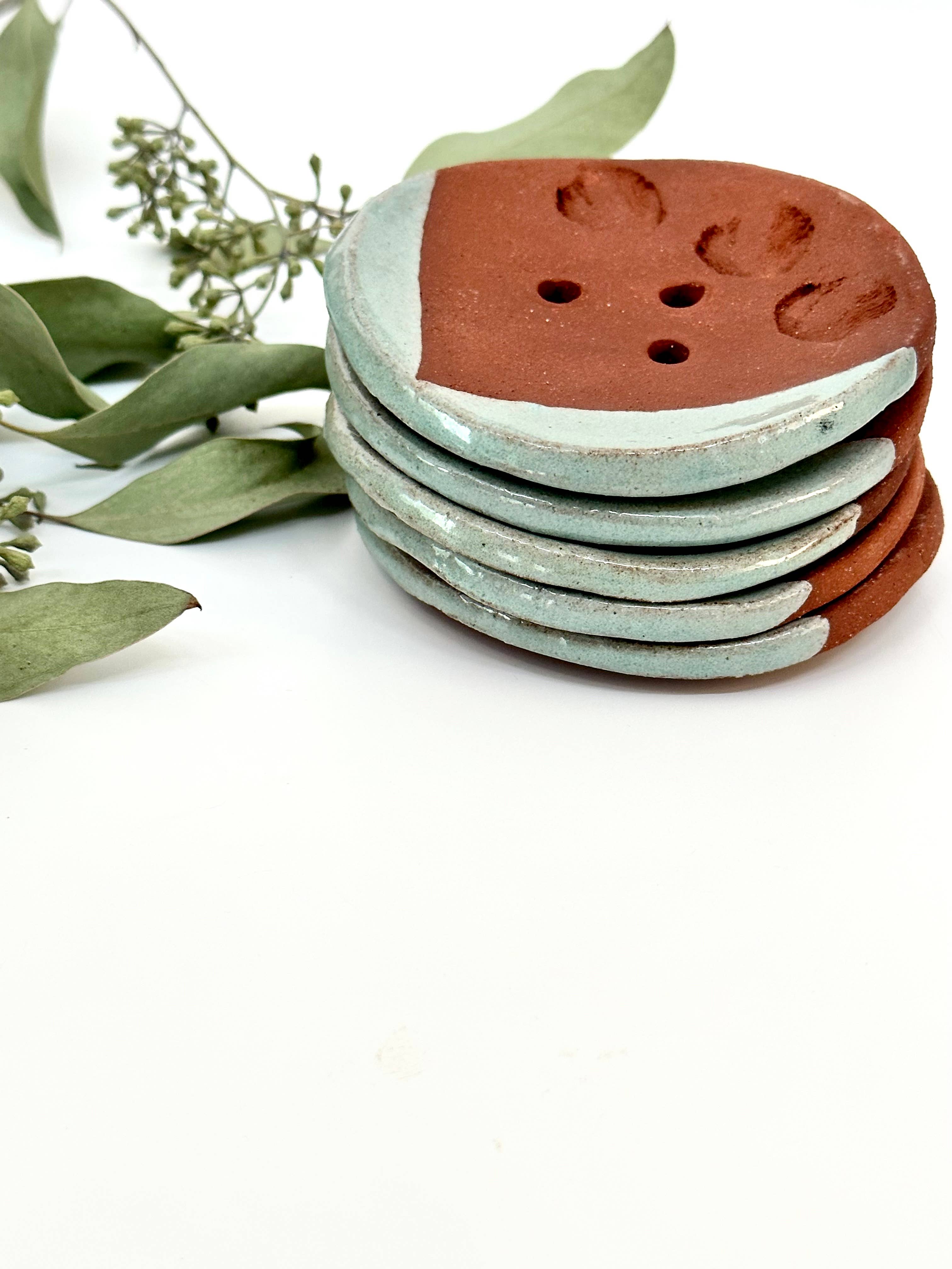 Agave Pantry LLC - Wholesale Bath Soap Dish - Soap dish- round- handmade- turquoise glaze2