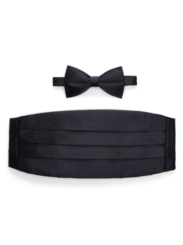Silk Satin Bow Tie & Cummerbund Set for wholesale by Michelsons of London
