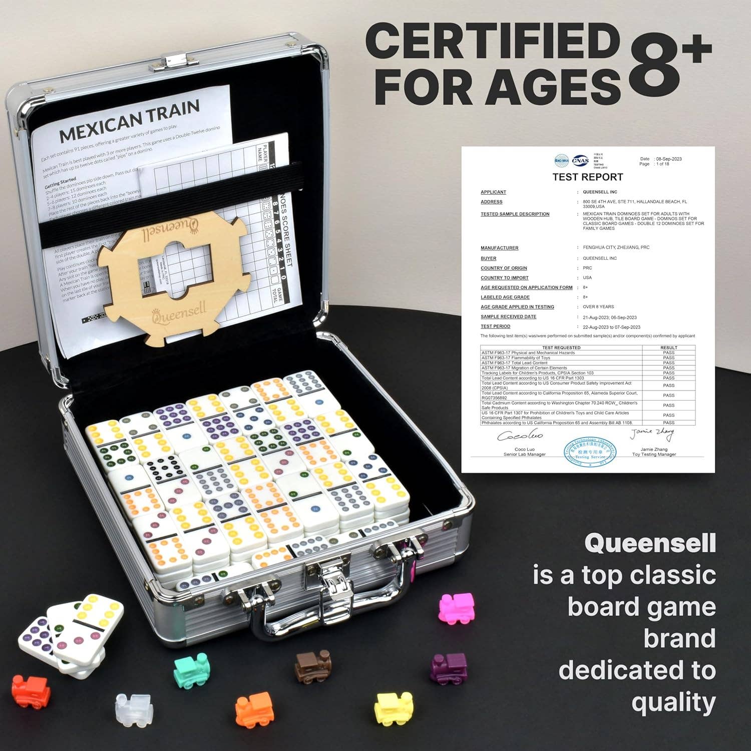 Queensell - Wholesale Board Game - Mexican Train Domino Game6