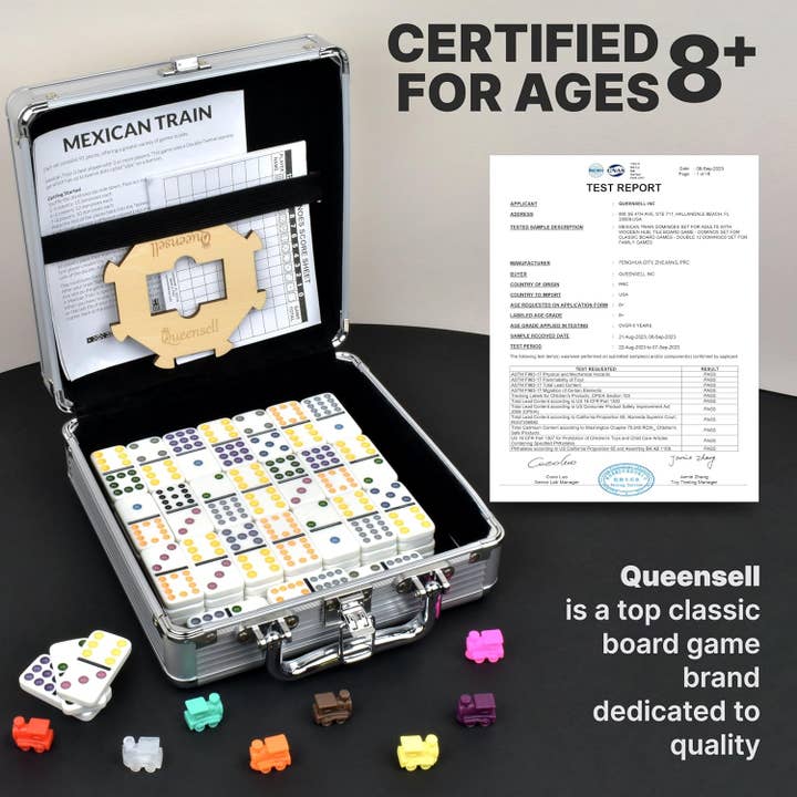 Queensell - Wholesale Board Game - Mexican Train Domino Game6