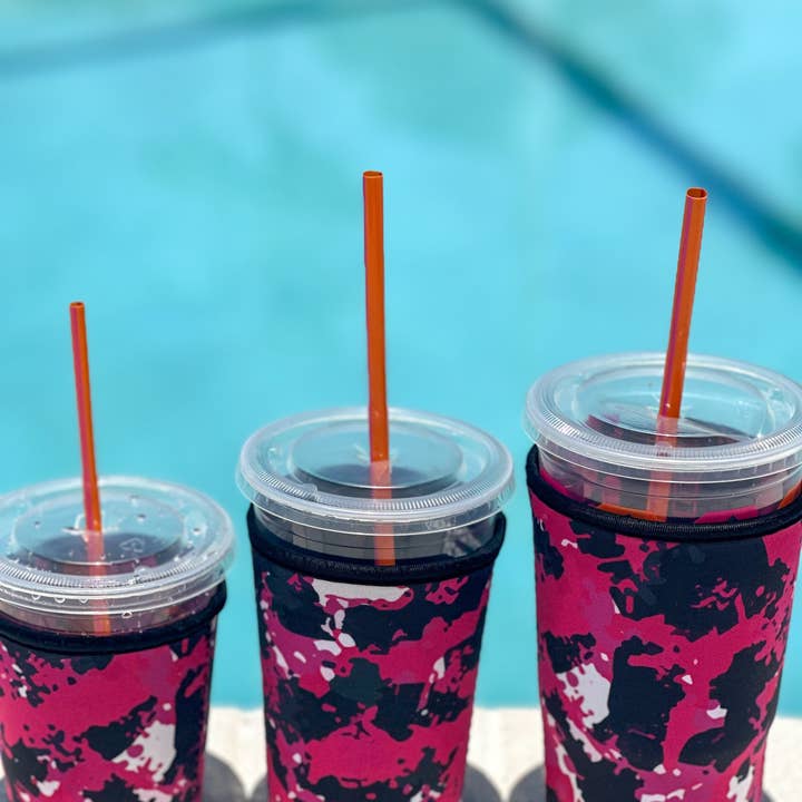 Harris Girls & Co. - Wholesale Drink Huggers & Koozies - Cold Coffee Holder "All The Colors Pink"