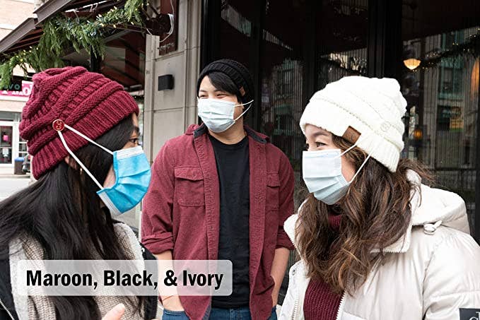 Funky Junque - Wholesale Beanie - Unisex - Ribbed Beanie-Button (Navy)2