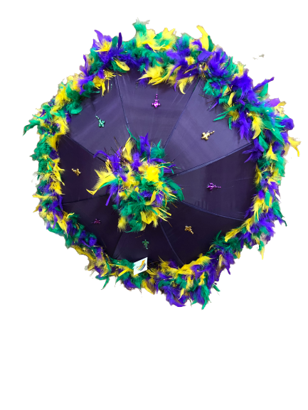 Mardi Gras Creations – wholesale Umbrella – Unisex – Mardi Gras Feathered Parasol4