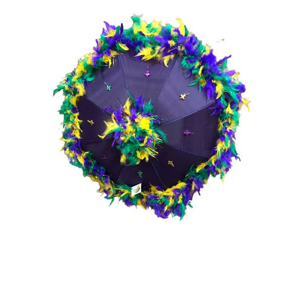 Mardi Gras Creations – wholesale Umbrella – Unisex – Mardi Gras Feathered Parasol4