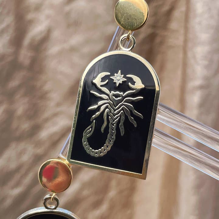 Mother of the Moon - Wholesale Dangle Earrings - Scorpion Door Enamel Earrings1