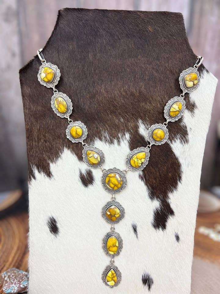 Håndlavet Sterling Sølv Honning Dahlia Halskæde med Signeret Nizhoni for engroshandel hos Nizhonitradersllc