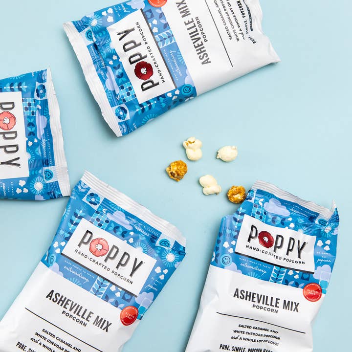 Saco de Snacks Mistos de Asheville por atacado de Poppy Hand-Crafted Popcorn