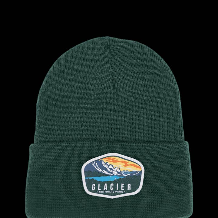 PNW Apparel - Wholesale Beanie - Unisex - Glacier National Park Beanie – Mountain Sunrise Patch7