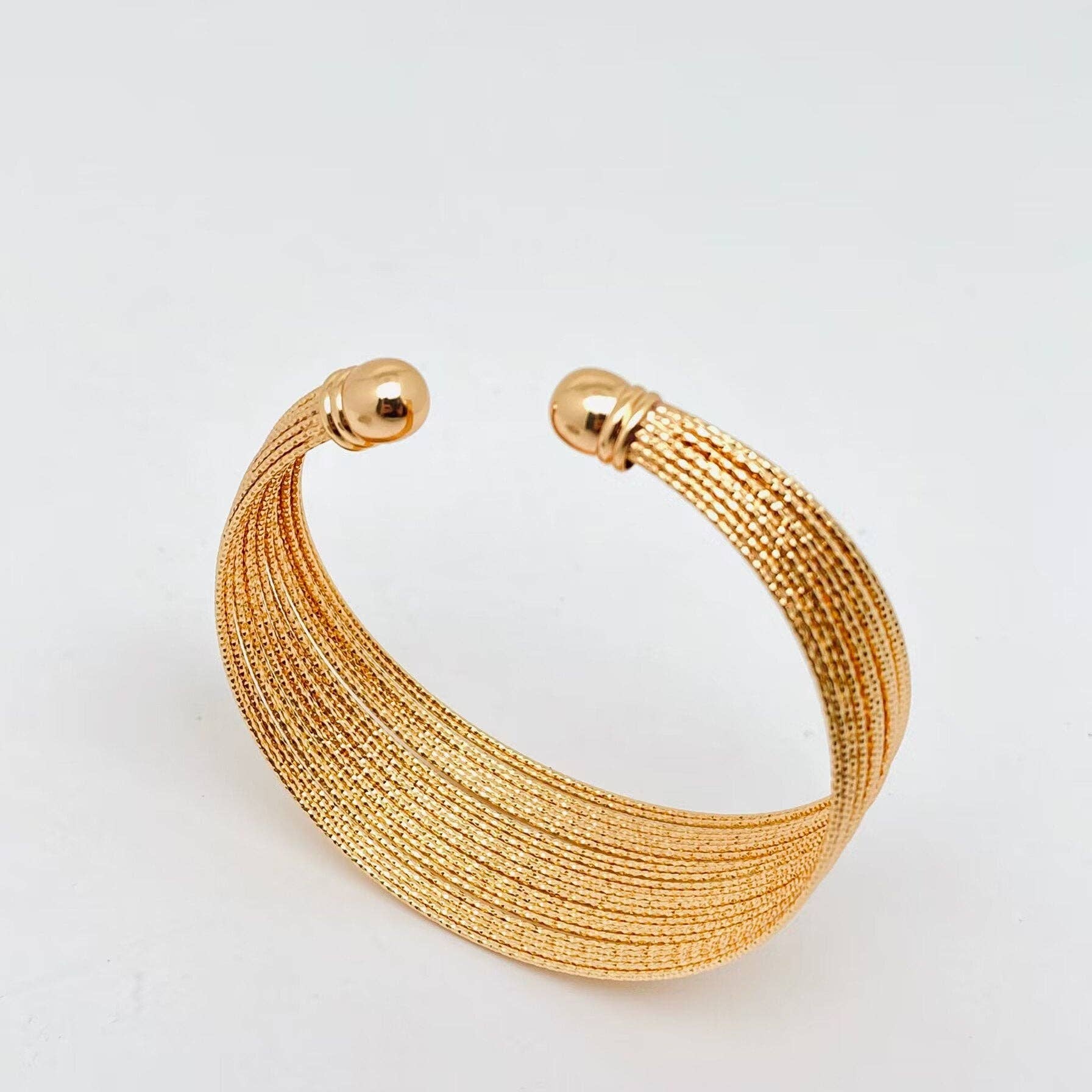 Mio Queena - Wholesale Cuff Bracelet - Multi-layer Small Metal Coil Gold-plated Cuff Bangle2