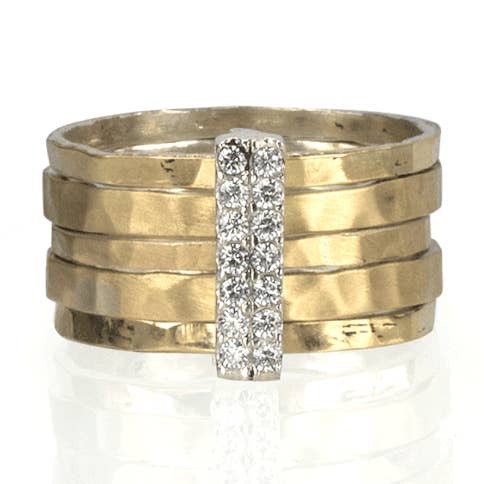 Sun Sterling Silver Meditation Ring with Gold Bands for wholesale by MeditationRings
