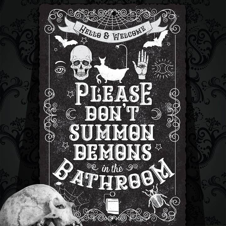 Lone Star Art Metal Signs - Wholesale Bathroom Sign - Please Don't Summon Demons - Metal Sign5