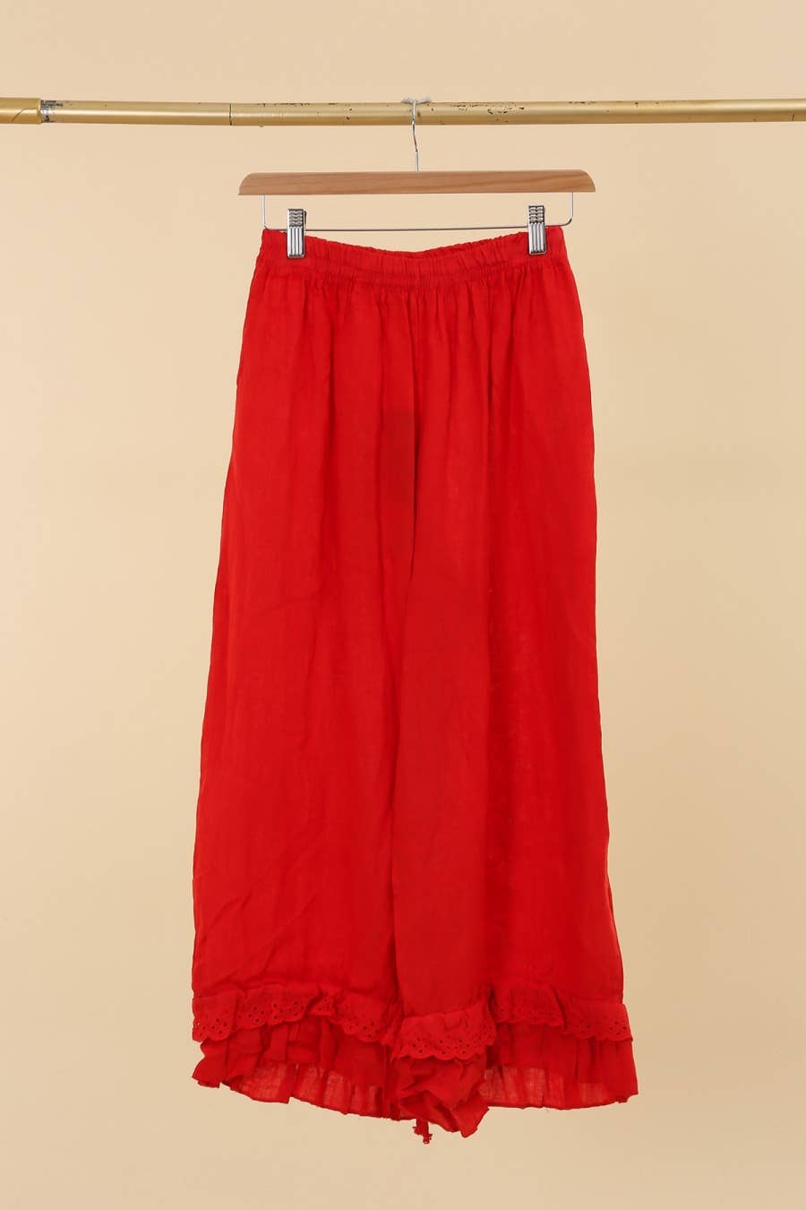 la maison des fibres naturelles - Wholesale Broek - Dames - Elegante broek met opengewerkt borduurwerk 9204 van 100% linnen30