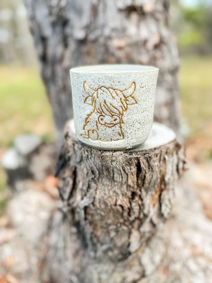 Highland Cow (full body) - Ceramic Mug for wholesale by Wolf and Clay Pty Ltd