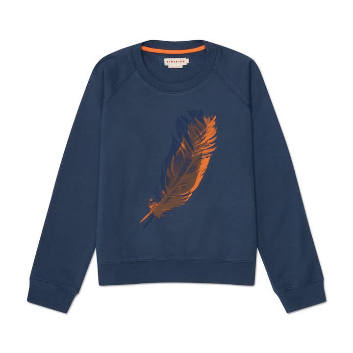 Feather Graphic Organic Fleece Sweatshirt for wholesale by Firebird Kids