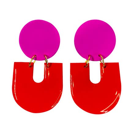 Oread Earring - Fuchsia/Apple for wholesale by Studio Eris