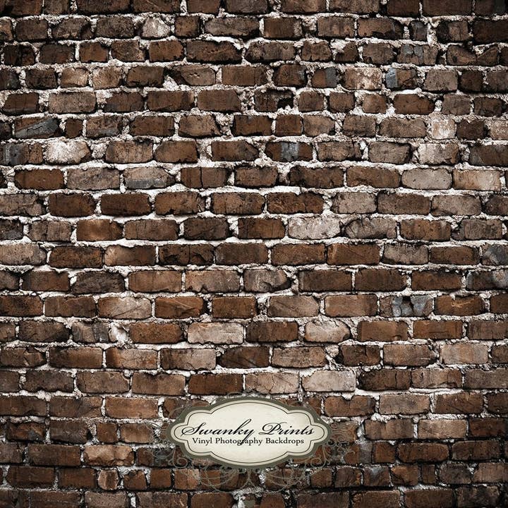 LARGE 8ft x 8ft Vinyl Photography Backdrop / Old Brick for wholesale by Swanky Prints