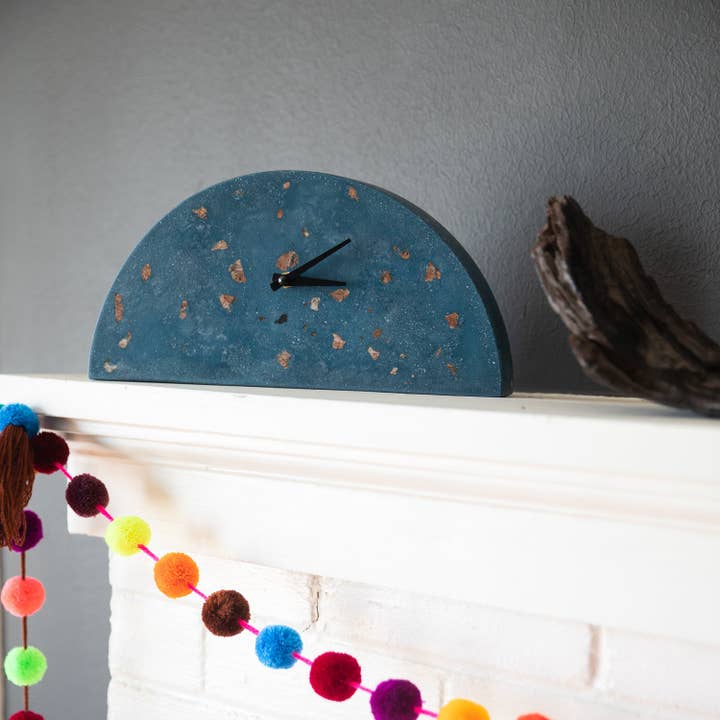 pretti.cool - Wholesale Desk Clock - Mantle Clock | Chunky Cobalt Terrazzo1