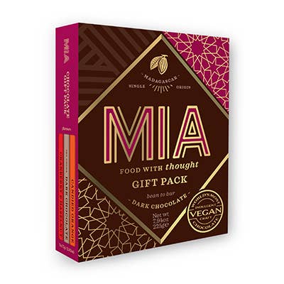 MÖRK CHOKLAD PRESENTFÖRPACKNING 2 - VEGAN, FAIRTRADE (3 X 75G) för wholesale av MIA