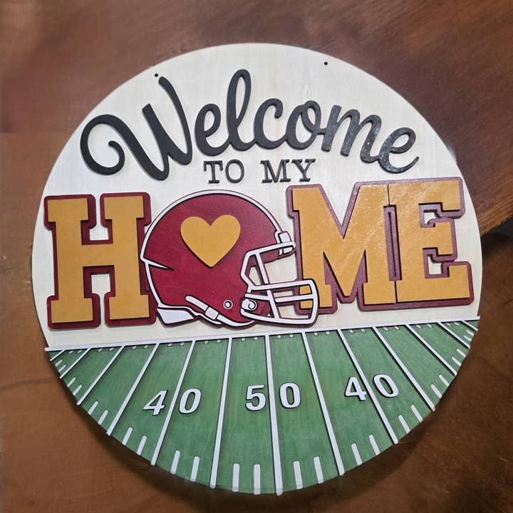 Football bienvenue chez nous Kit de suspension de porte DIY Sports pour la vente par Rustic Home Co LLC
