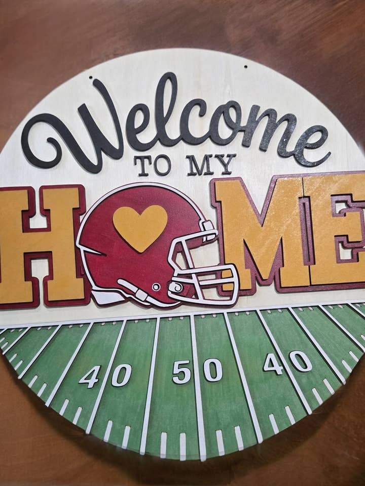 Fotboll välkommen till vårt hem Sport DIY Dörrhängare kit för wholesale av Rustic Home Co LLC