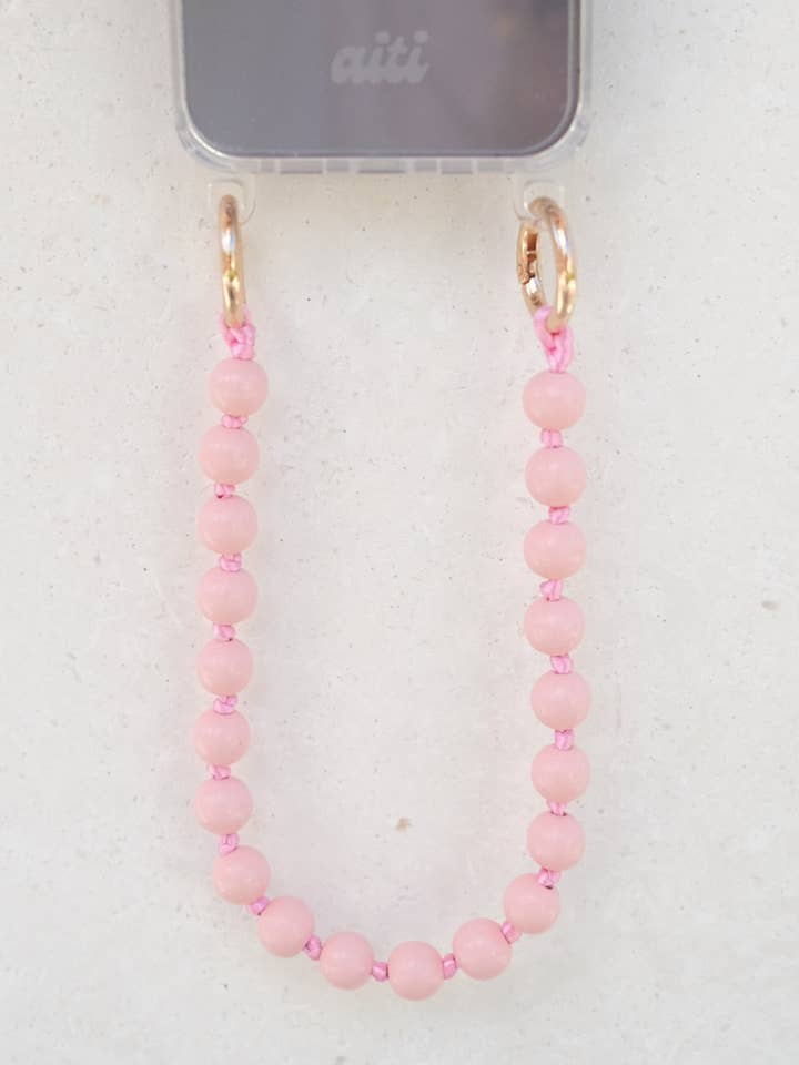 Cadena de teléfono de madera rosa para venta al por mayor de Shop Aiti