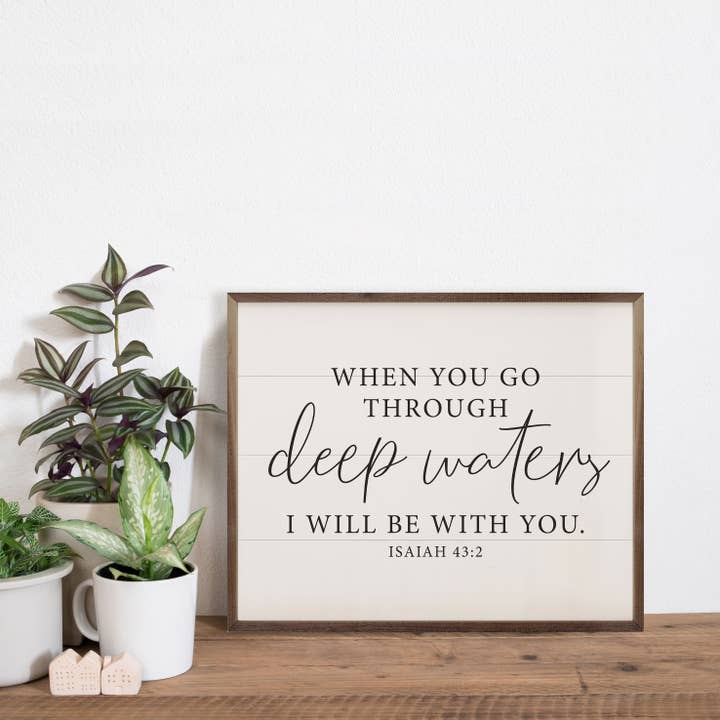 Kendrick Home - Wholesale Art Print - White Deep Waters Isaiah 43 2
