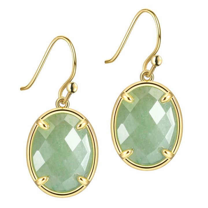 Orecchini pendenti in oro - Avventurina verde per la vendita all'ingrosso da parte di RoseGold Apparel